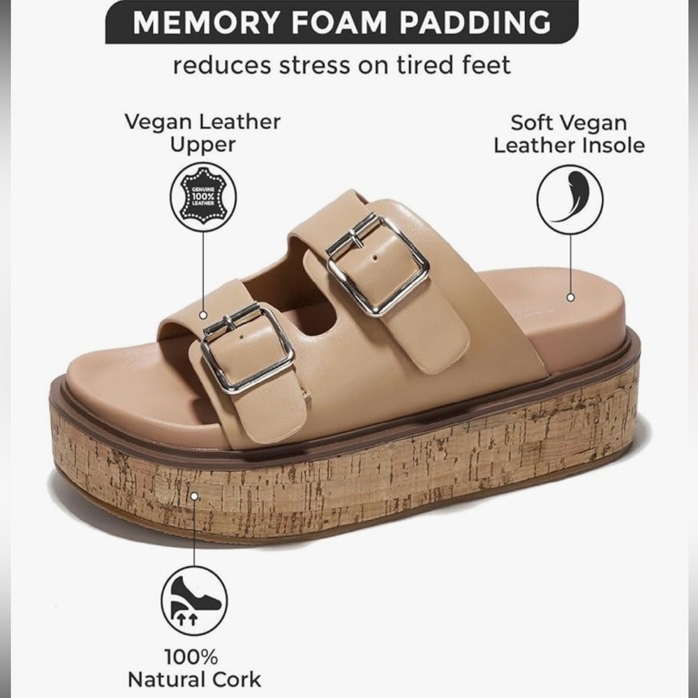 Project Cloud Memory Foam Vegan Platform Wedge Sa… - image 2